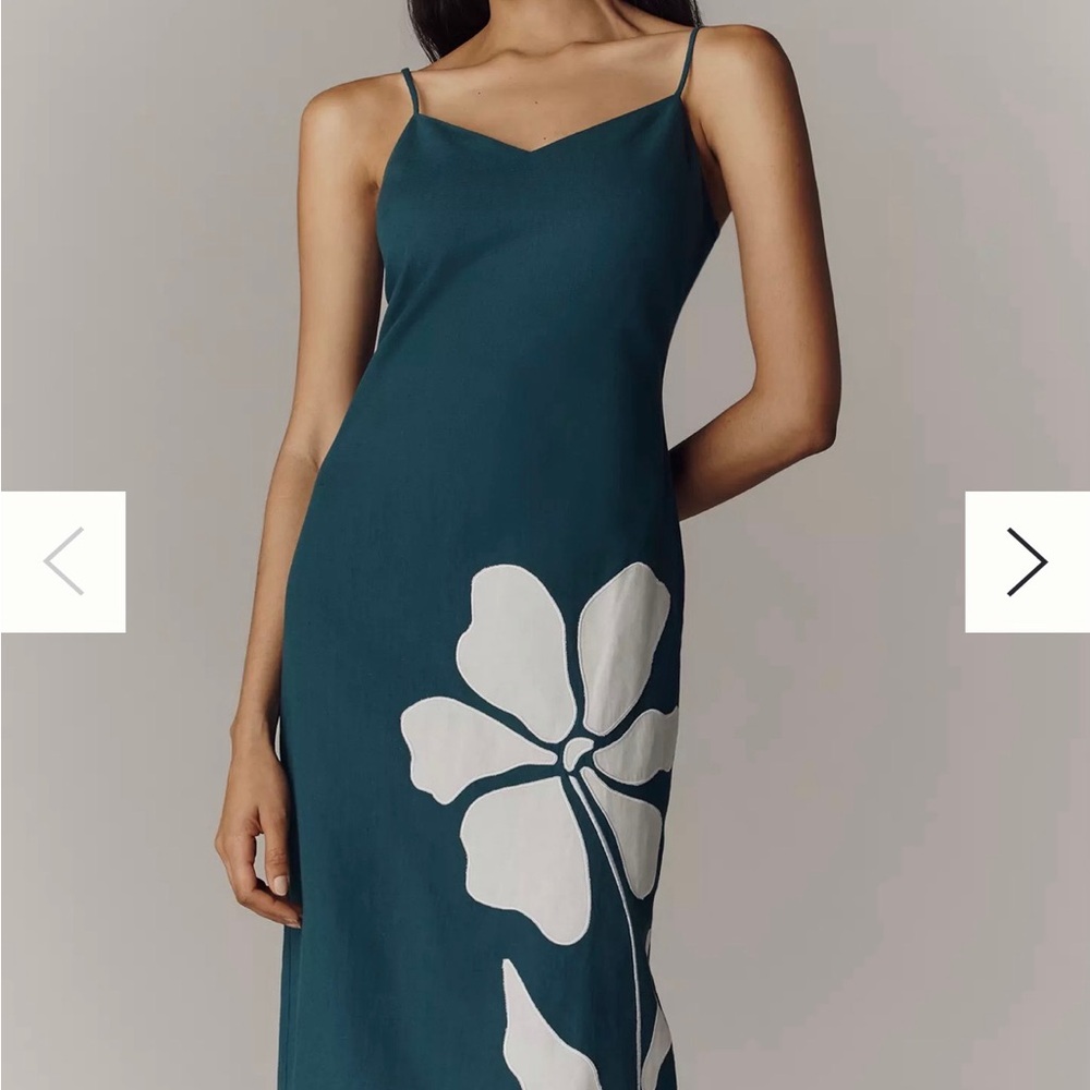 Anthropologie Exquise Linen Midi Dress